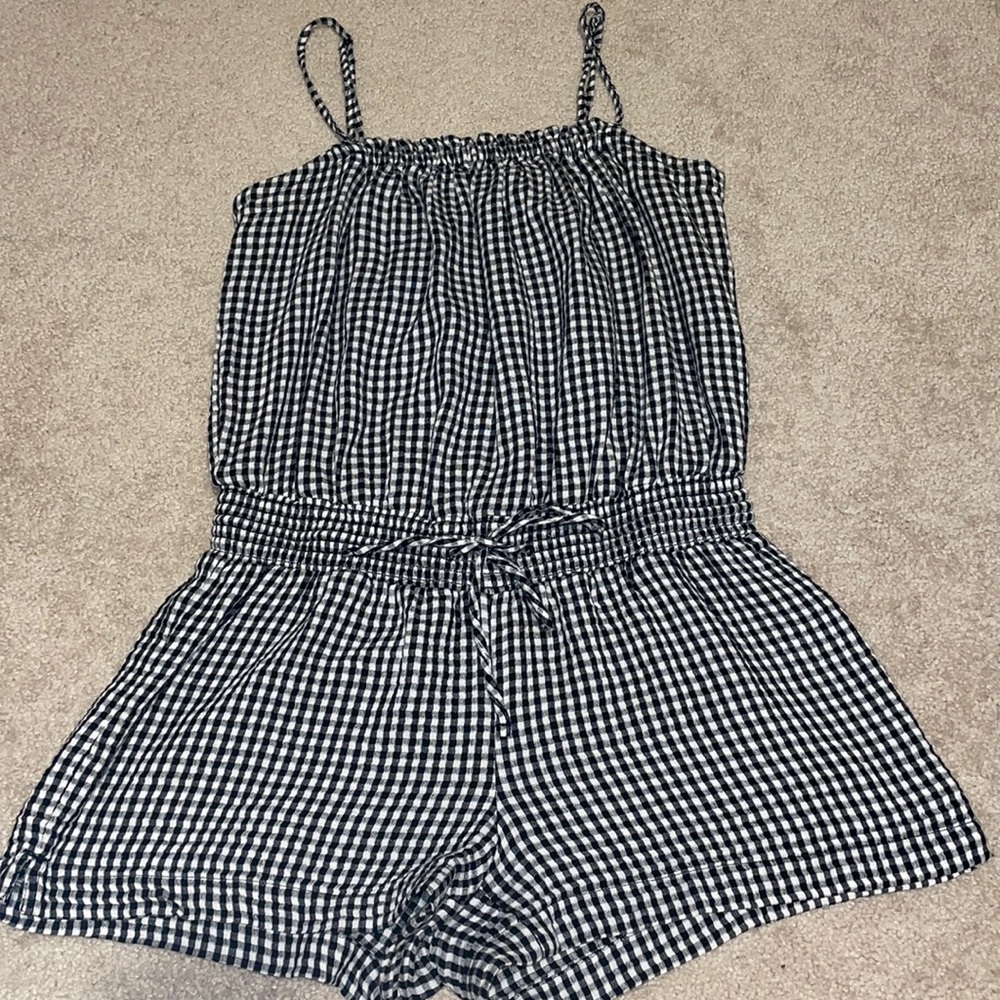 Old Navy gingham printed romper